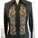 Coldwater Creek NWT  embroidery & sequence  black button down size XS Photo 1