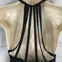 Oleg Cassini Black Tie  size Small Silk Beaded Embellished Party Evening Dress Photo 4