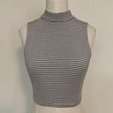 Francesca's Mock neck striped crop top Photo 0