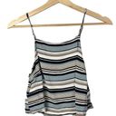 Lulu's Blue & White Horizontal Stripe Crop Tank Top M Size M Photo 0