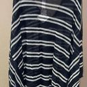 Chico's Zenergy Chico’s Rebekah Fringe Navy Striped Poncho Size Large XL - NWT Photo 4