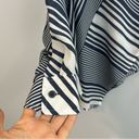 Krass&co NWT NY &  Soho Striped Asymmetrical Button Down Shirt Size Medium Photo 8