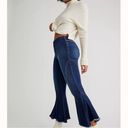 Free People We The Free Crvy Last Dance Crop Flare Raw Hem Pull On Dark Wash Jeans 28 Photo 3