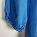 J.Jill  Love Linen Relaxed Peasant Top Blue Size Medium Photo 3