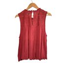 American Eagle  Boho Lace High Neck Sleeveless Top Blouse Rust Red Large Photo 1