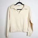 Polo Sporty & Rich 100% Cotton Cropped  Sweatshirt Cream White Medium Photo 2