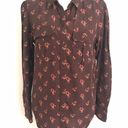 Something Navy NWOT  Brown Floral Button Up Blouse Photo 0