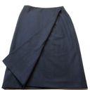 MM.LaFleur NWT  Logan in Ink Blue Sharkskin Wool Blend Faux Wrap Pencil Skirt 6 Photo 2