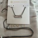 Kendra Scott Mackenzie Necklace Hematite Silver White Kyocera Opal Adjustable Photo 1