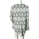 Joseph Ribkoff  Top Black White Baroque Floral Long Sleeve Bell Sleeve Photo 2