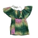 Wolfgang The  - Off Shoulder Tie Dye Mini Dress in Green & Purple Photo 0