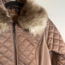 White House | Black Market  mauve quilted faux fur lined collar coat Photo 1