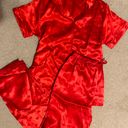 Heart Print Pajama Set Red Size M Photo 0