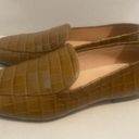 J.Crew  Crocodile Texture Loafers Brown Slip On Flats Vegan Faux Leather Size 7.5 Photo 1