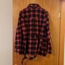 Ralph Lauren  100% Wool Coat Women’s Red Plaid Jacket With Belt Vintage Large Photo 9