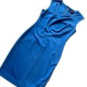 DKNY  Blue dress w asymmetrical neck and 19" accent metal zipper Photo 0