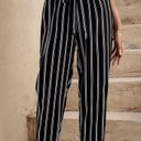 SheIn Paperbag waist striped pant and white crop top set. Size S Photo 1