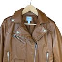 Nine West  Women's Jacket Sz S Brown Moto Faux Leather Coat Photo 1