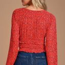 Free People NWOT  Lolita Red Floral Ruffled Crop Top Photo 1