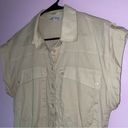 Hunter & Brown M Playsuit Tan Utility Cargo Jumpsuit Poplin Button Collar Size M Photo 1