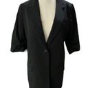 Elizabeth and James  Black One Button Notch Collar 3/4 Sleeve Blazer Jacket Photo 12