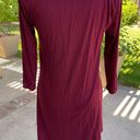 Socialite  Burgundy Knee-length long sleeve Dress Photo 2