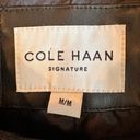 Cole Haan  Black Collarless Quilted Faux Leather Jacket Size Medium Photo 6