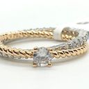 Size 6 Interlocking Silver Tone and Golden Rings Photo 3