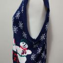 Cabin creek Vintage  blue Snowman vest size lp Photo 2