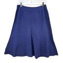 CAbi  Skirt Womens Size 4 Patriot Blue Textured Tulip Midi Skirt Flare Stretch Photo 0