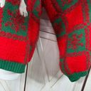 Holiday Time  Fancy Dog Checkerboard Fuzzy Ugly Christmas Sweater Red 3X Oversize Photo 7