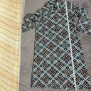 Vintage Blue  and Brown Checkered Pattern Dress Photo 11