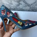 Penny Loves Kenny  Denim Patchwork Stiletto Pumps Size 7 Photo 6