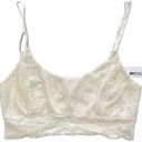 LA Made New  Criss Cross Strap Open Back Lace Bralette Ivory Photo 0