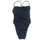 Good American NEW  Swimsuit Medium One Piece Shine Barely There Black Tie NWOT Photo 4