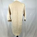 Solai the Label beige 100% cotton linen shirt dress with pockets size small Tan Photo 3