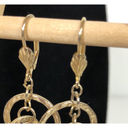 infinity Circle Drop Earrings Pierced Dangle Gold Color  Retro Round Statement Photo 2