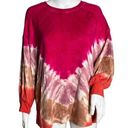 Rachel Zoe  Dolman Sleeve Tie Dye Tee Pink Purple Crew Neck Long Sleeve Photo 0