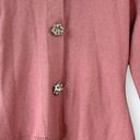 Tracy Reese  vintage vibes faux fur collar jeweled buttons women’s cardigan s Photo 6