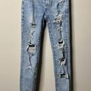 American Eagle  Light Blue Distressed Super High Rise Jegging Jeans Size 0 Short Photo 0