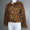 Balboa Cheetah Animal Print Brown Beige Jean Jacket Womens size Medium Photo 2