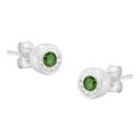 Brilliance Haus of  Sterling Silver Round Brilliant Green Diamond Stud Earrings Photo 0