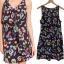 Rebecca Taylor  Fit & Flare Dress Silk Sheer Navy Floral Print Sleeveless Women 8 Photo 1