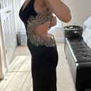 Faviana NWT S7916 Long Fitted Mermaid Beaded Black Gown Open Back Photo 0