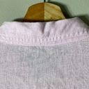 Orvis  Women's Size Medium Linen Blend Roll Tab Sleeves Button Down Shirt Pink Photo 12