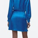 ZARA Dress blue long sleeve draped wrapped mini party cocktail wedding Photo 3