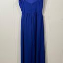 Dee Elle Blue Chiffon Maxi Dress with Front Slit Sheer Women's Small Photo 2