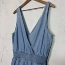 American Eagle  Denim Blue Chambray Ruffle Romper Jumper Size Large Photo 1