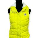 American Eagle Outfitters Women’s Down Puffer Yellow Zipped Hoodie Jacket M Photo 0