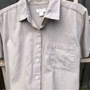 Christopher & Banks  cropped Beige Shirt Top Blouse Linen Blend L Photo 1